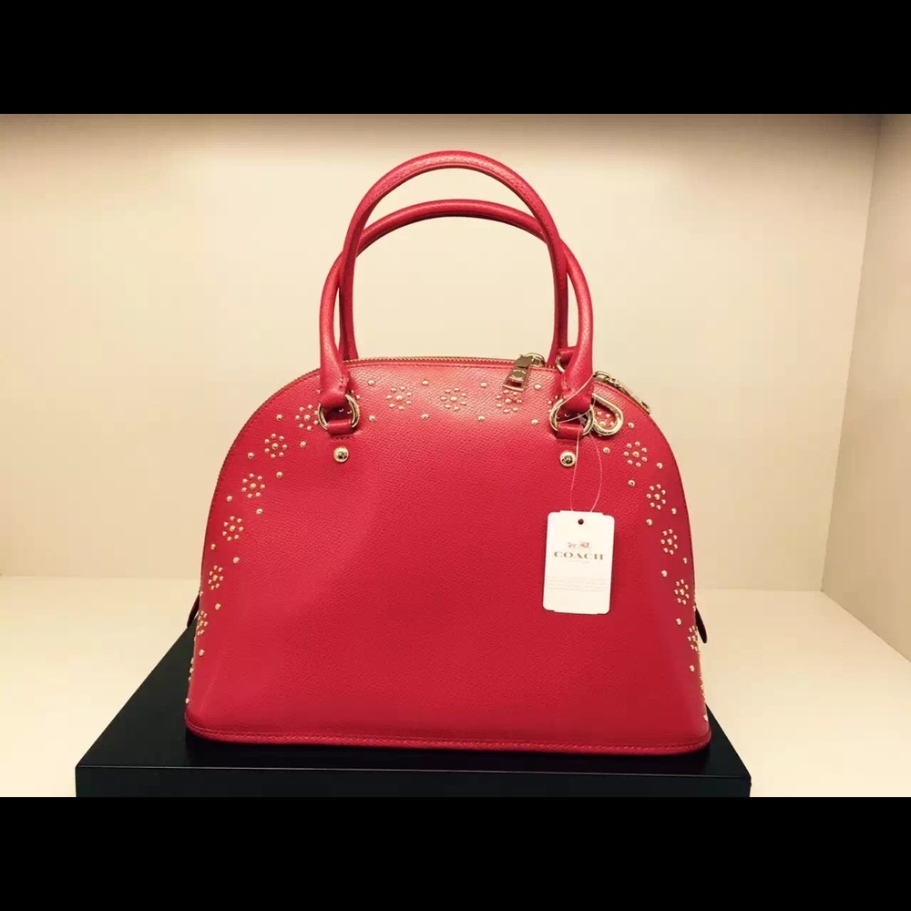 Authentic Coach BORDER STUD CORA DOMED limited design satchel bag NWT - Picture 10 of 12